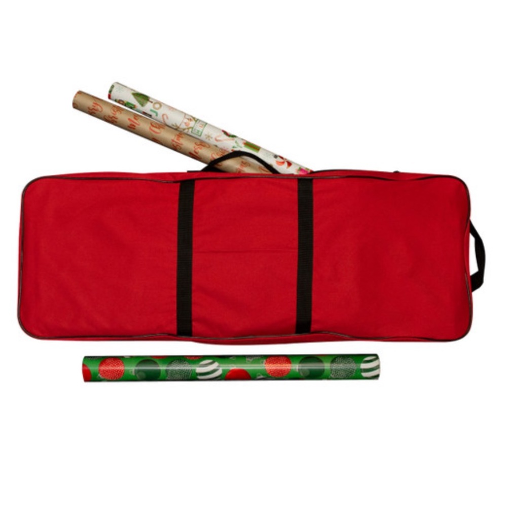 Red Gift Wrap Storage Bag - NEVER USED